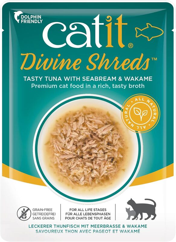 Catit Divine Shreds Tuna with Seabream Wakame 18pcs